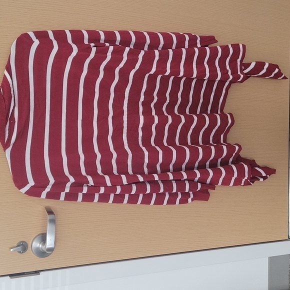 Soft Surroundings-Red Stripe Open Front Knit Cardigan Sweater-Size PP - Picture 12 of 12